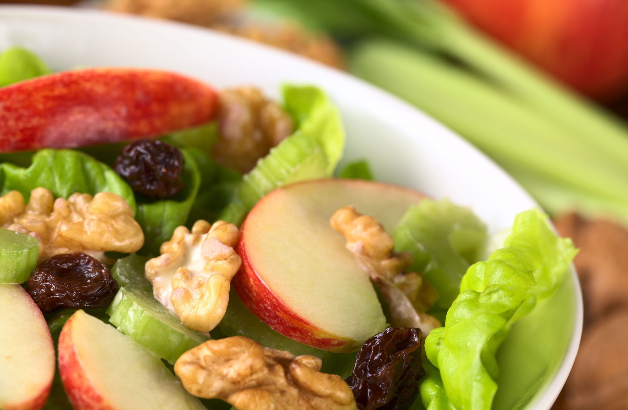 Apple and Cheddar Salad with Maple Dressing and Candied Walnuts