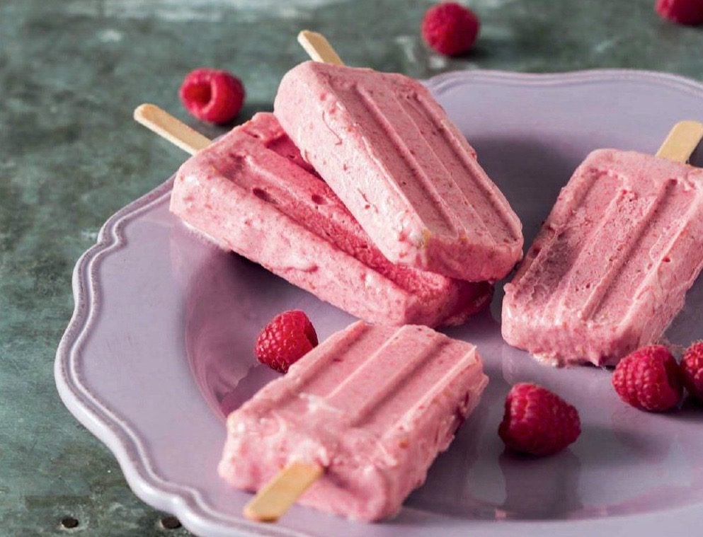 Banana and Raspberry Yogurt Ice Cream