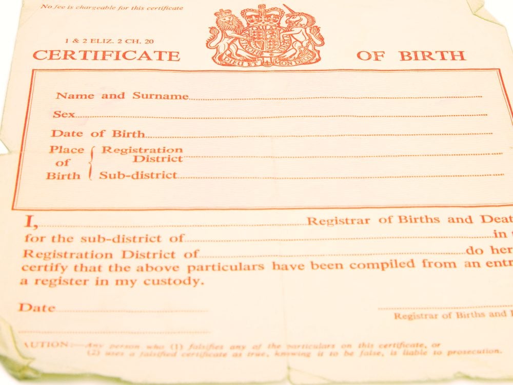 Never post a photo of a birth certificate on social media