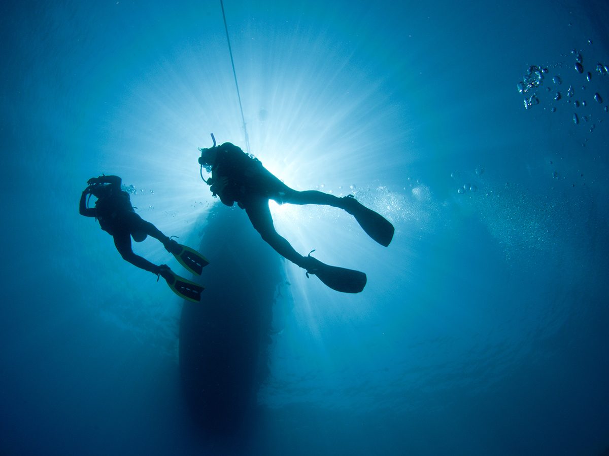 Cambell River diving - two scuba divers underwater