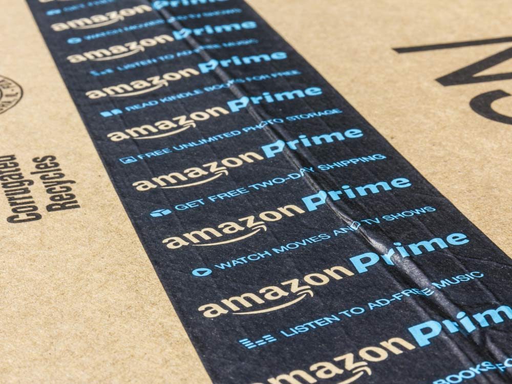 Amazon's name on a box