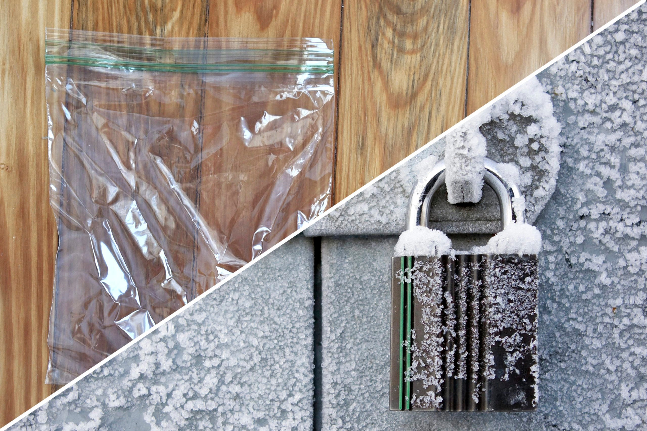 resealable bags - reusable plastic bag frozen padlock