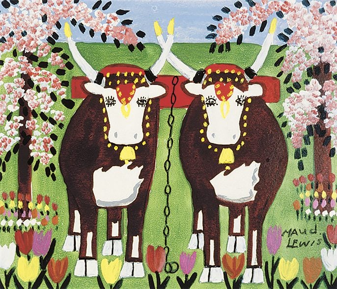 "Oxen in Spring" by Maud Lewis