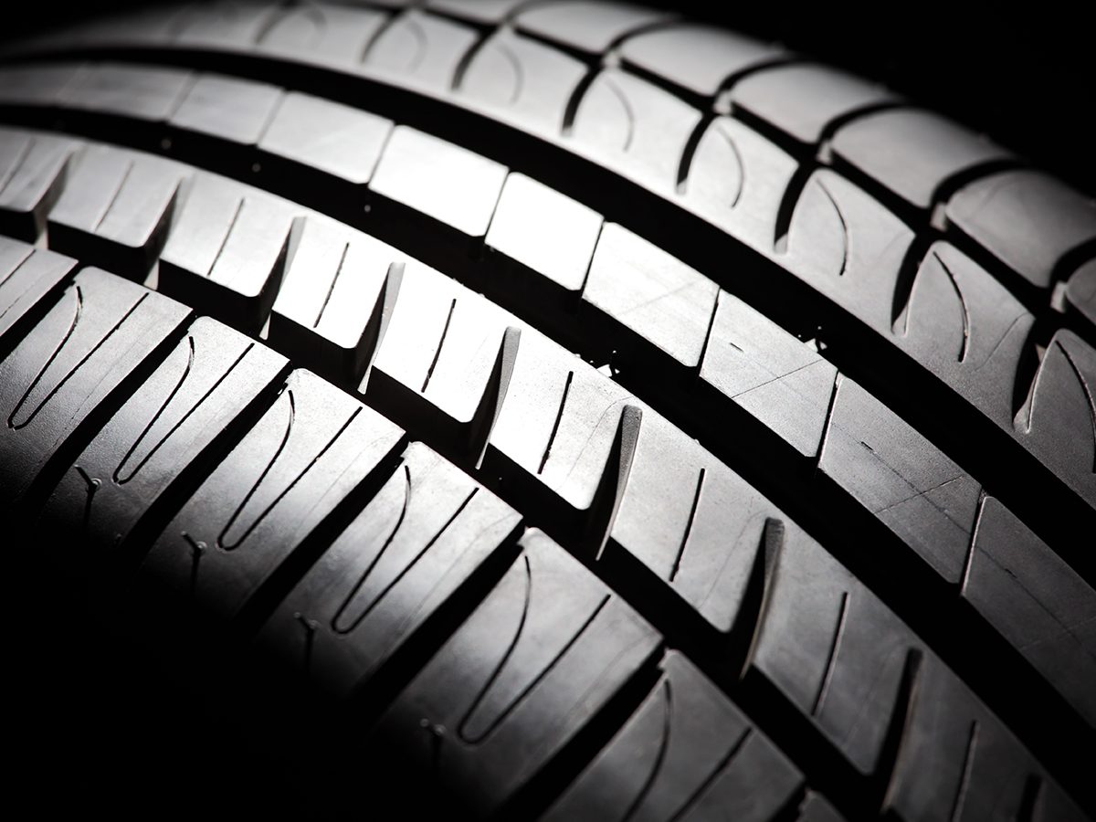 Tire tread close up